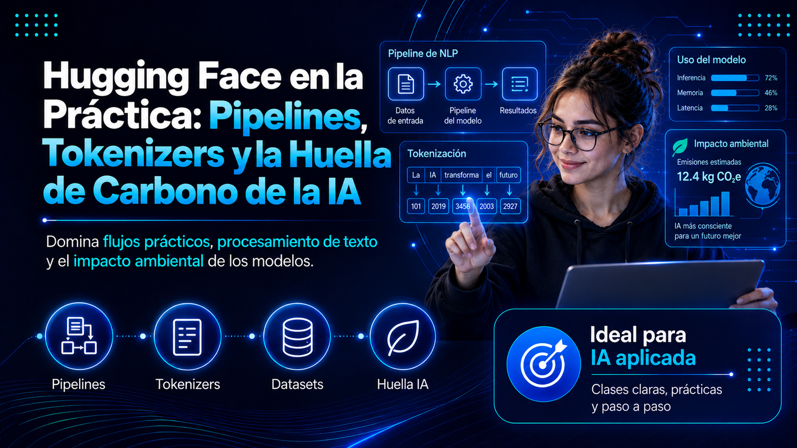 Hugging Face en la Práctica: Pipelines, Tokenizers y la Huella de Carbono de la IA